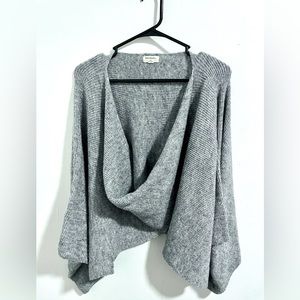 Grey Oversized Cropped Sweater